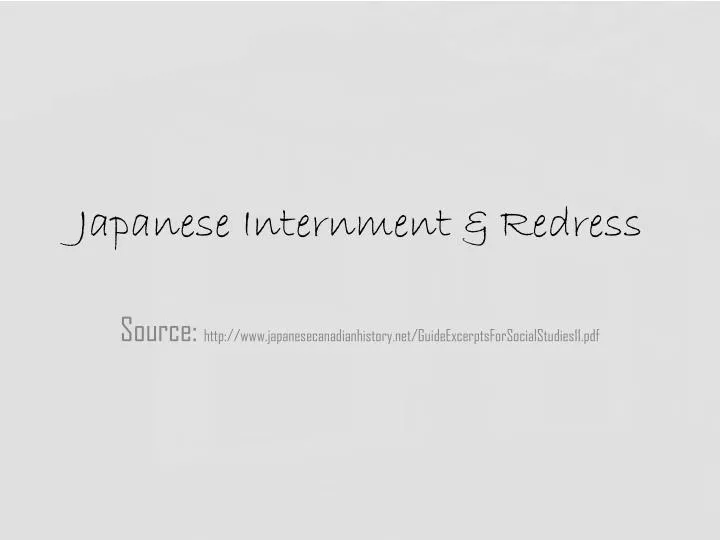 japanese internment redress