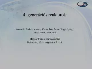 4 gener ci s reaktorok
