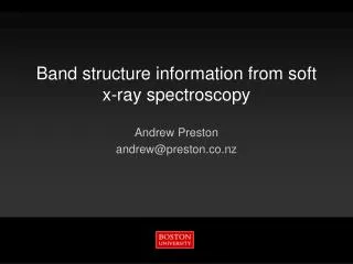Band structure information from soft x-ray spectroscopy