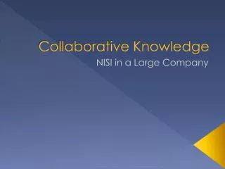 Collaborative Knowledge