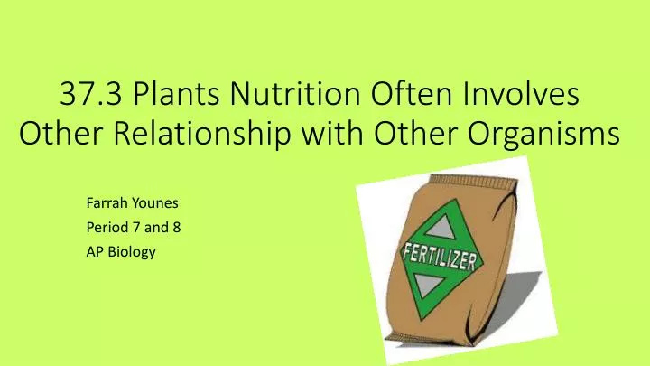 37 3 plants nutrition often involves other relationship with other organisms