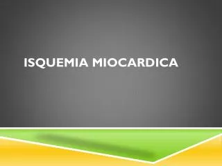 isquemia miocardica
