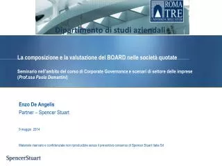 Enzo De Angelis Partner – Spencer Stuart 9 maggio 2014