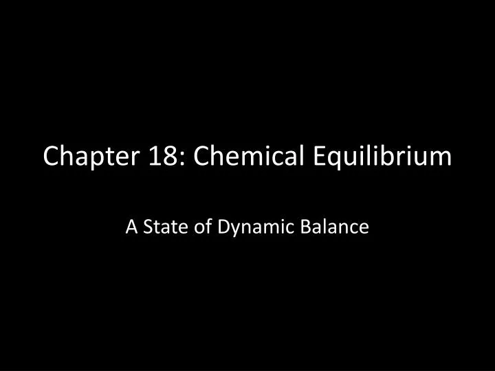 chapter 18 chemical equilibrium