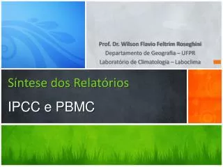 s ntese dos relat rios ipcc e pbmc