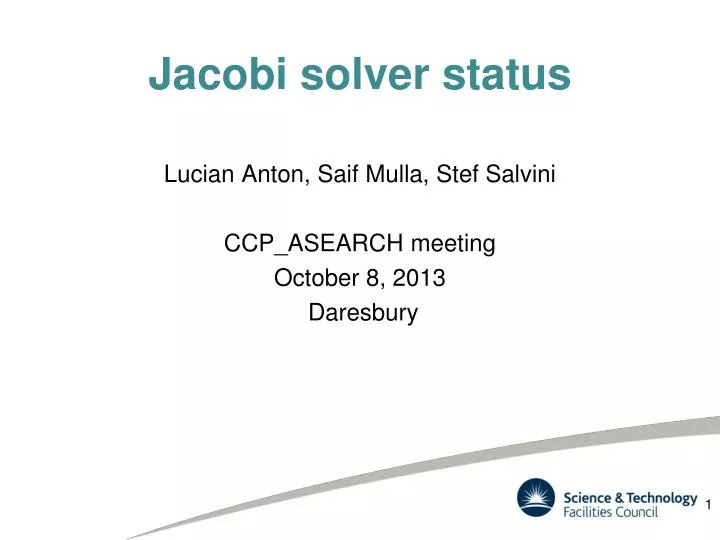 jacobi solver status
