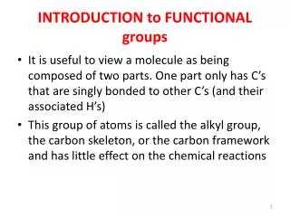 INTRODUCTION to FUNCTIONAL groups
