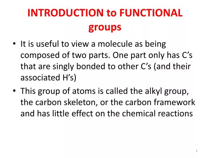 introduction to functional groups