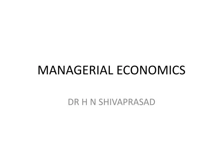 managerial economics