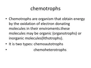 chemotrophs