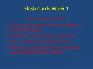 Flash Cards Week 1