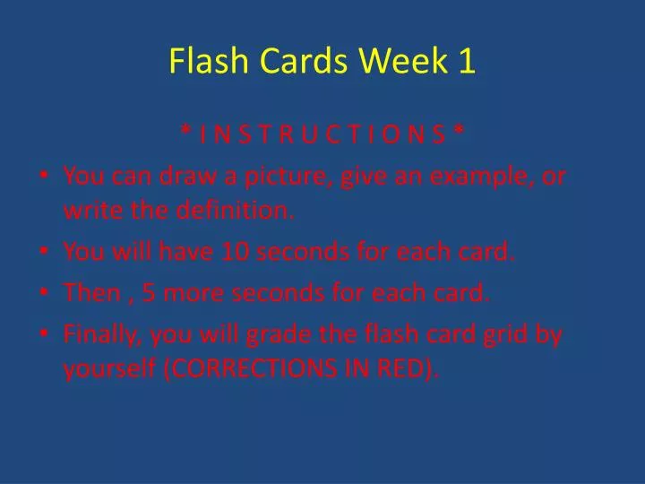 flash cards week 1