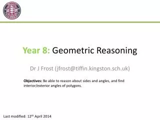 Year 8: Geometric Reasoning