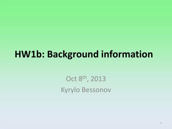 hw1b background information