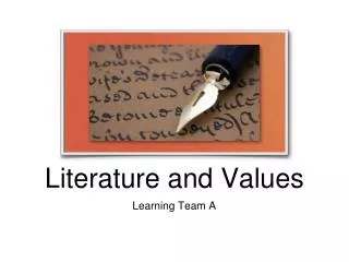 Literature and Values