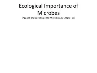 Ecological Importance of Microbes (Applied and Environmental Microbiology Chapter 25)