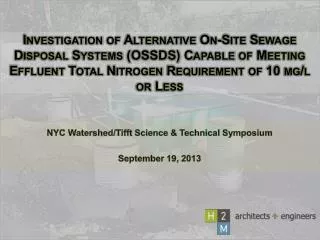 NYC Watershed/ Tifft Science &amp; Technical Symposium September 19, 2013