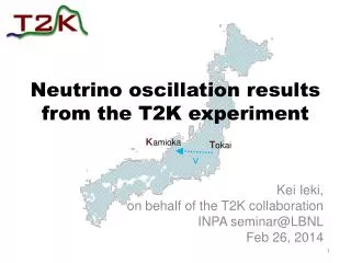 Neutrino oscillation results from the T2K experiment