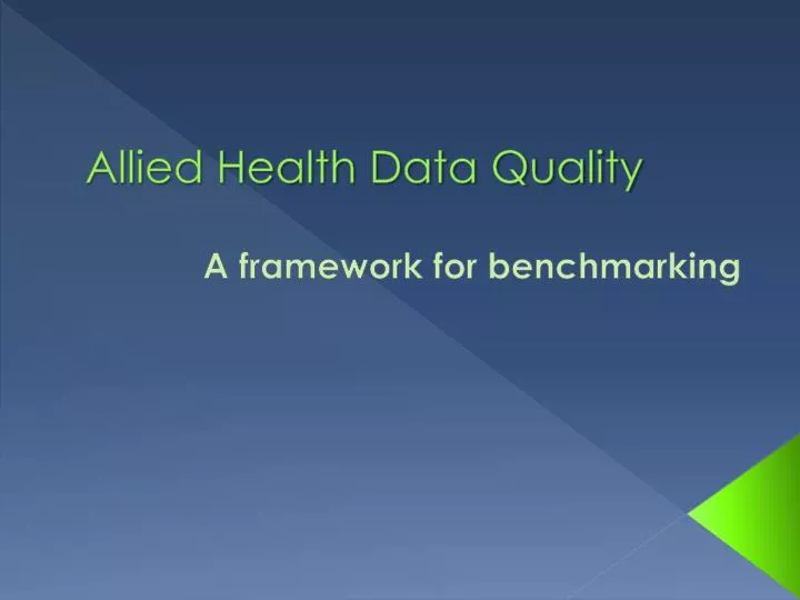 allied health data quality