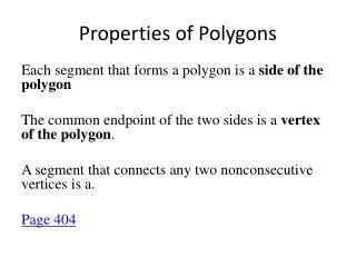 Properties of Polygons