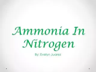 Ammonia In Nitrogen