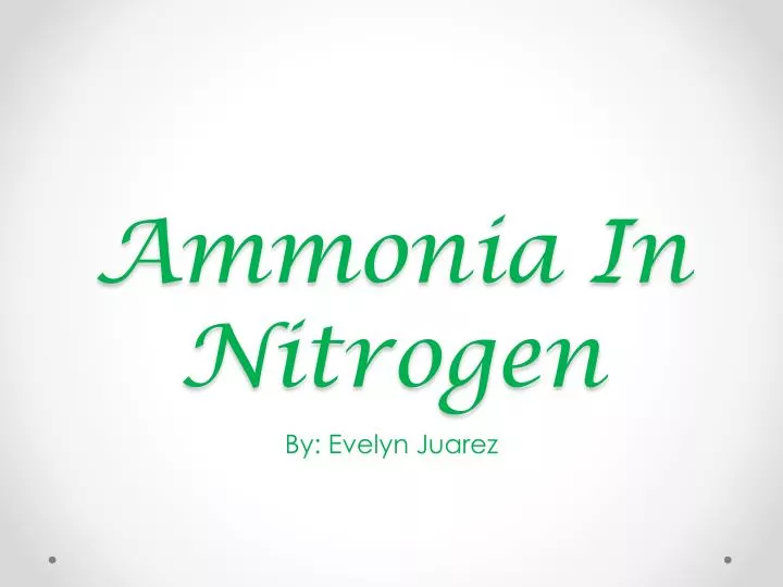 ammonia in nitrogen