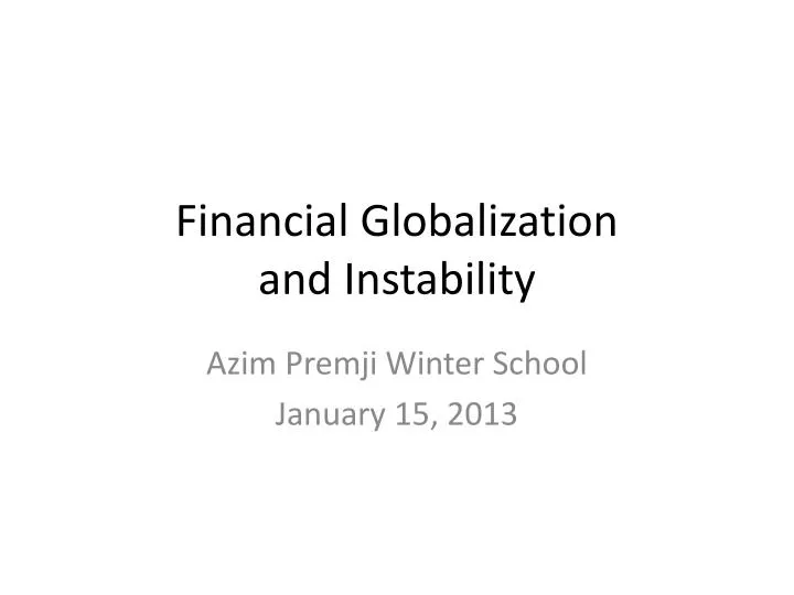 financial globalization and instability