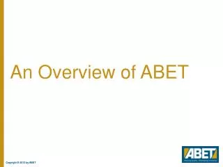 An Overview of ABET