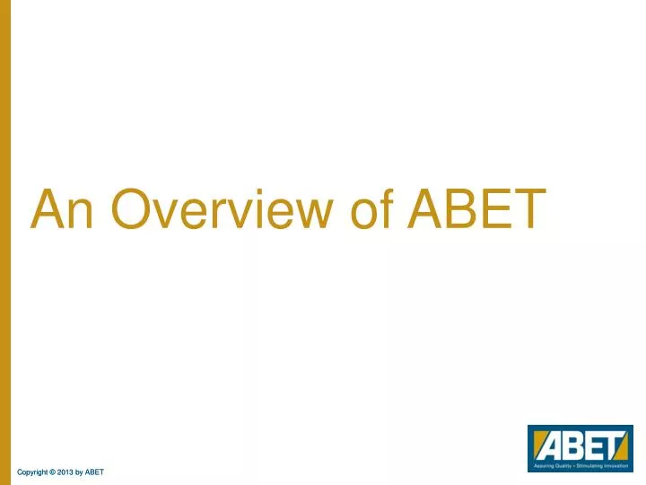 an overview of abet