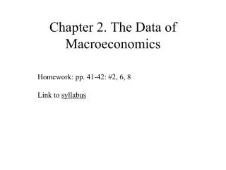 Chapter 2. The Data of Macroeconomics