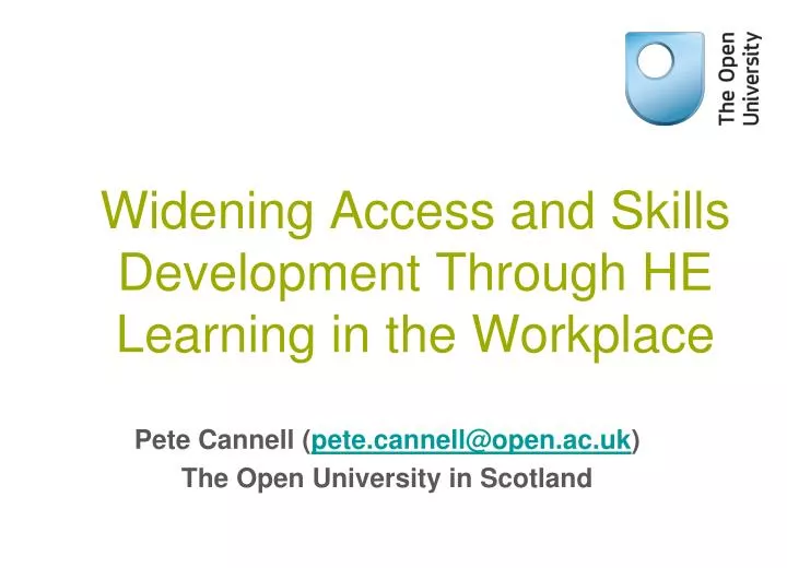 widening access and skills development through he learning in the workplace