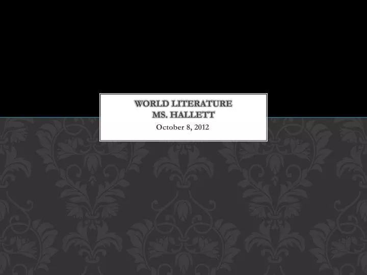 world literature ms hallett