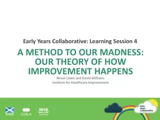 A Method to our madness: Our theory of how improvement happens Ninon Lewis and David Williams