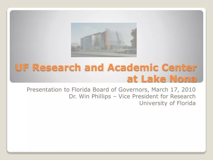 uf research and academic center at lake nona