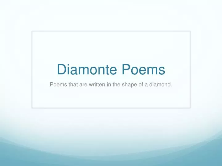 diamonte poems