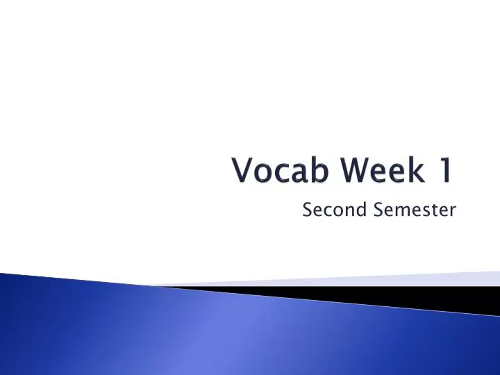 vocab week 1
