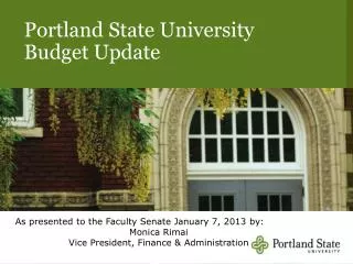 Portland State University Budget Update
