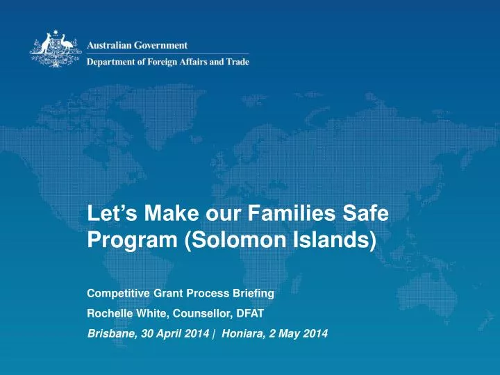 let s make our families safe program solomon islands