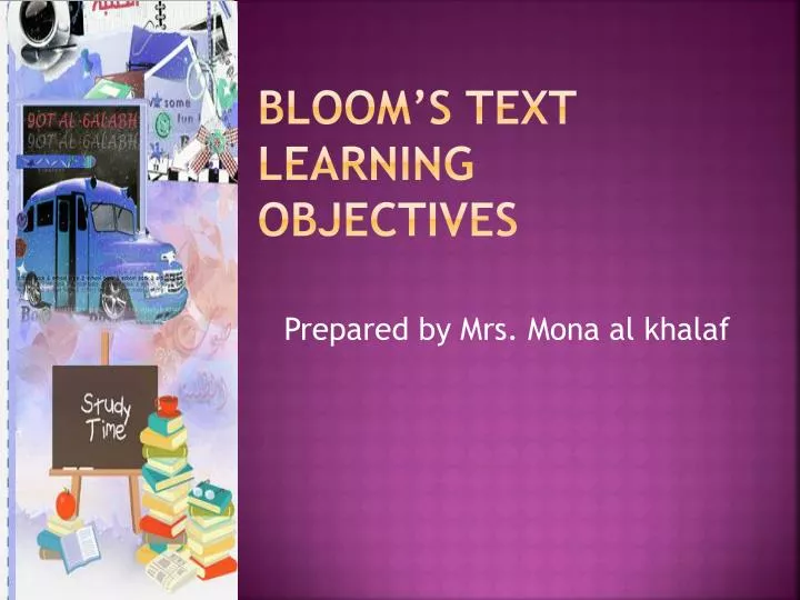 bloom s text learning objectives