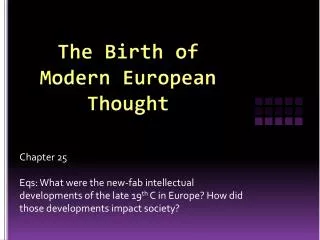 The Birth of Modern European Thought