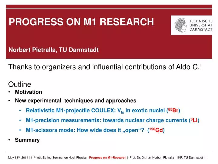 progress on m1 research