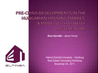 Pre - Crisis Developments in the Hungarian Housing Market; A Model with Quality Differential
