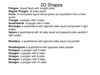 2D Shapes