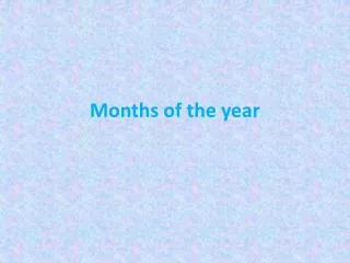 months of the year