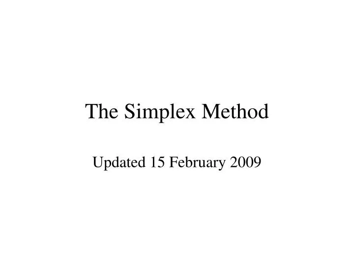 the simplex method