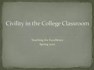 civility in the college classroom