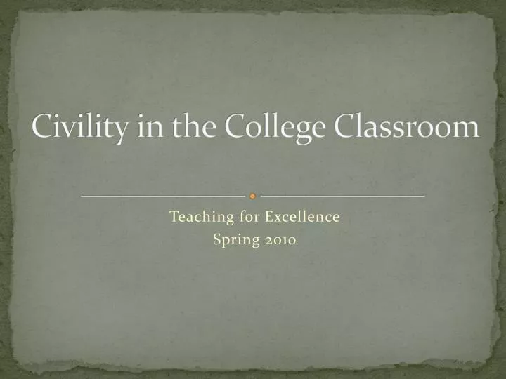 civility in the college classroom