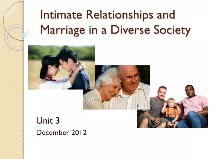 intimate relationships and marriage in a diverse society