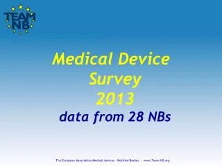 Medical Device Survey 2013 data from 28 NBs