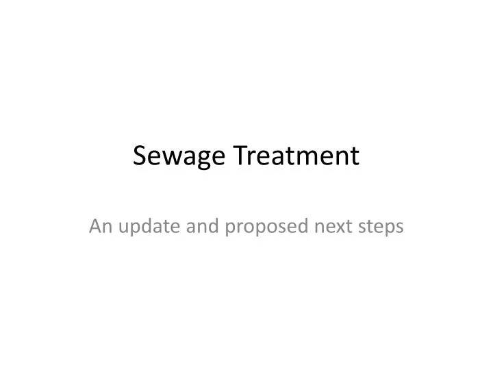 sewage treatment